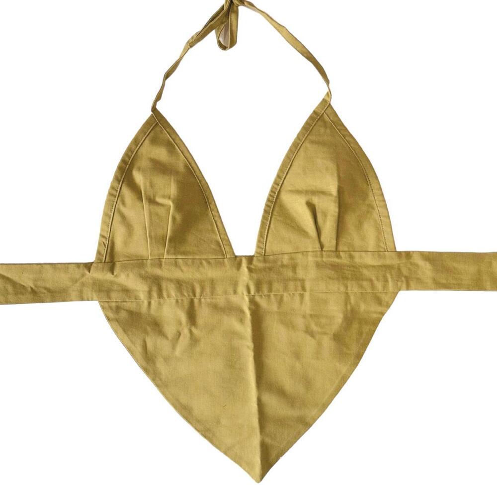 Lemon Yellow Halter Bandana Top